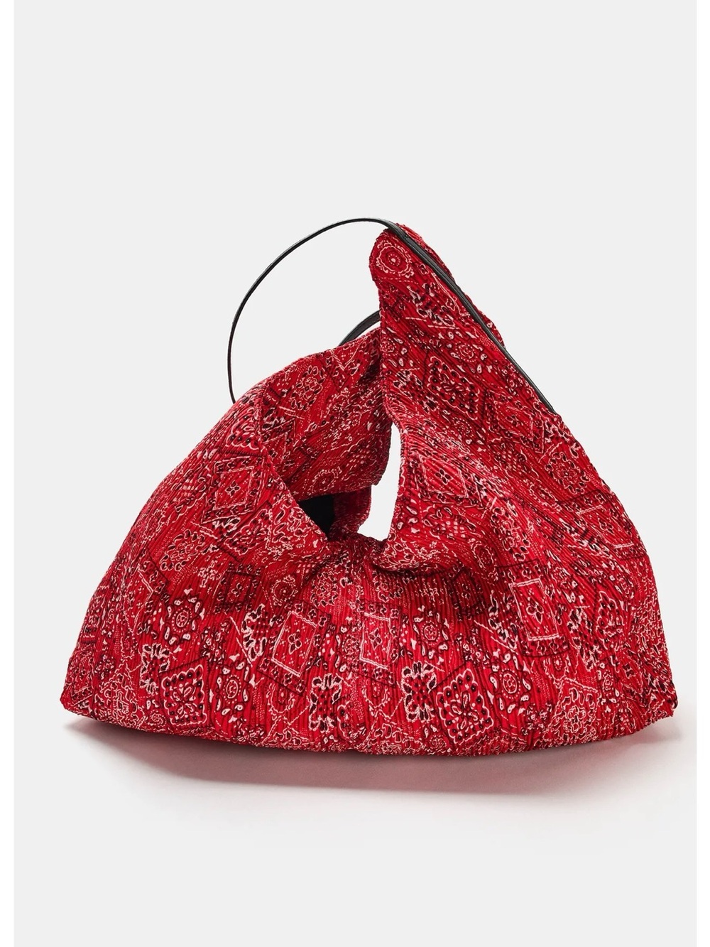 ZARA Boho Bandana Printed Woven Shopper Bag - Picture 5 of 7